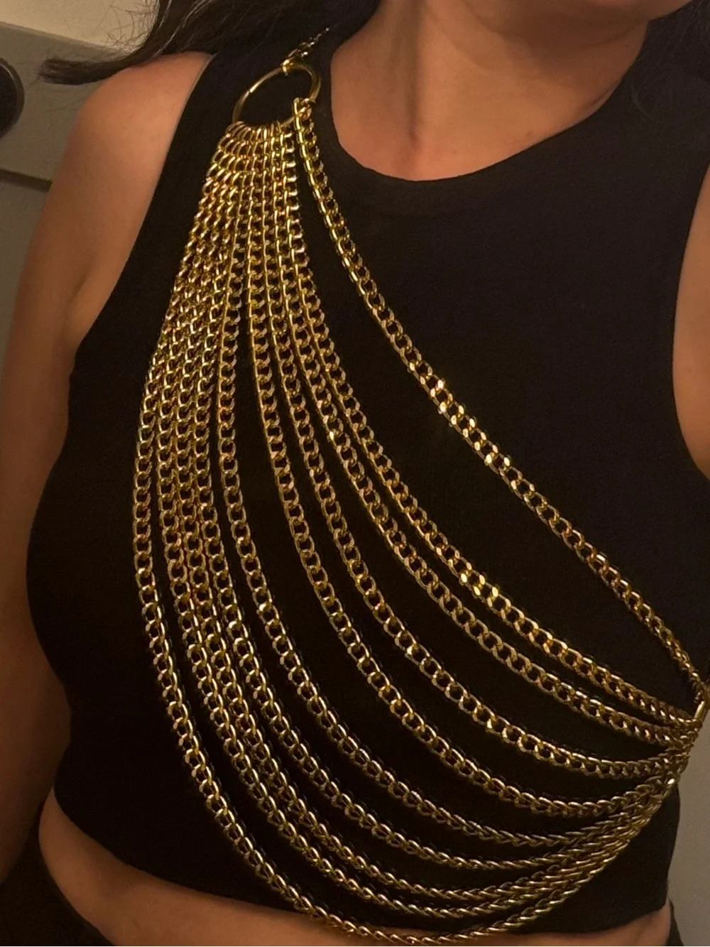 Anthropologie Gold Chain Draped Waist Belt
